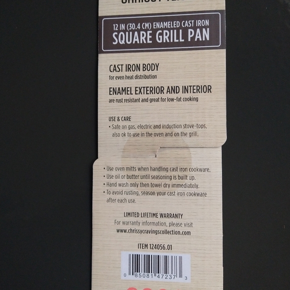 Cravings by Chrissy Teigen Enamel Cast Iron 12" Square Grill Pan - Picture 11 of 12